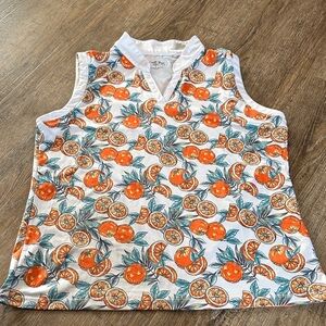 Coral Bay Orange and Green Print Tank Top (Golf)